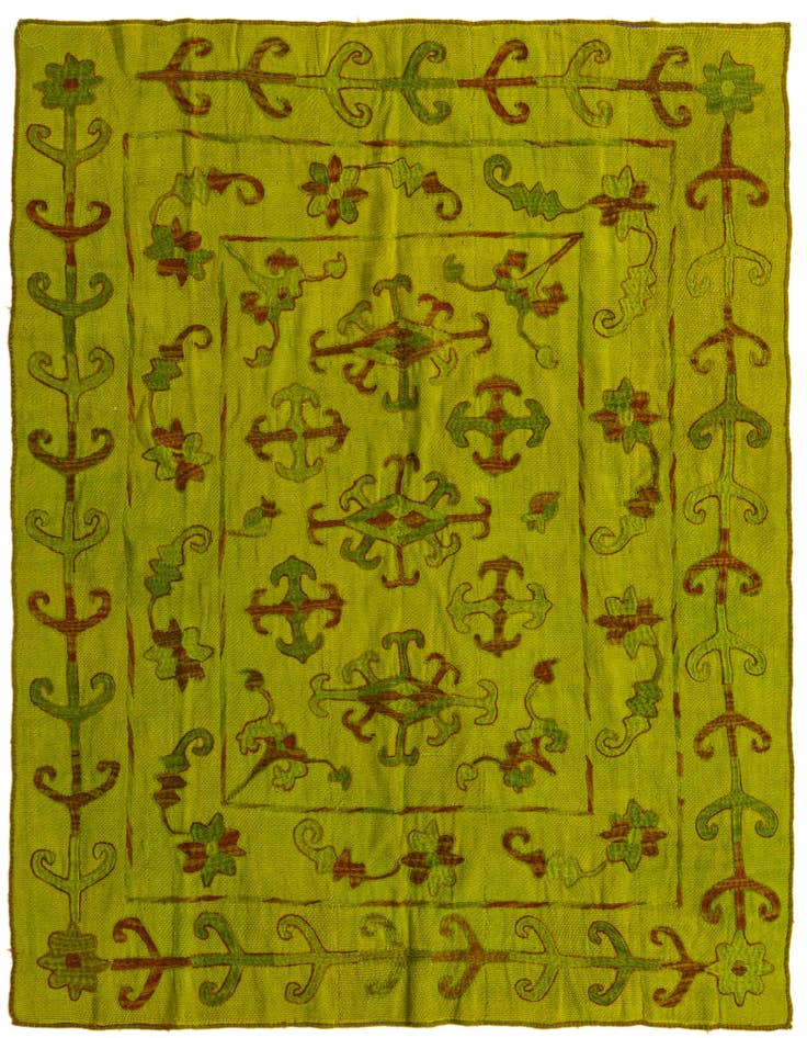 Detail image of 5' 5 x 6' 6 Hand Woven Kilim Suzani Wool Rug