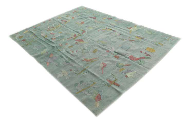 5' 7 x 7' 4 Hand Woven Kilim Suzani Wool Rug