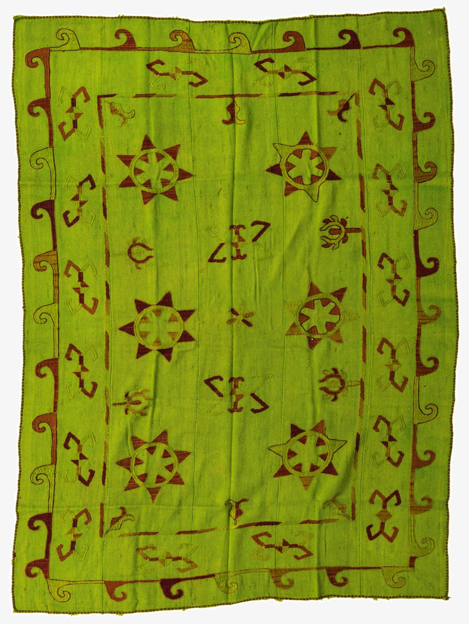 5' 6 x 7' 4  Hand Woven Kilim Suzani Wool Rug