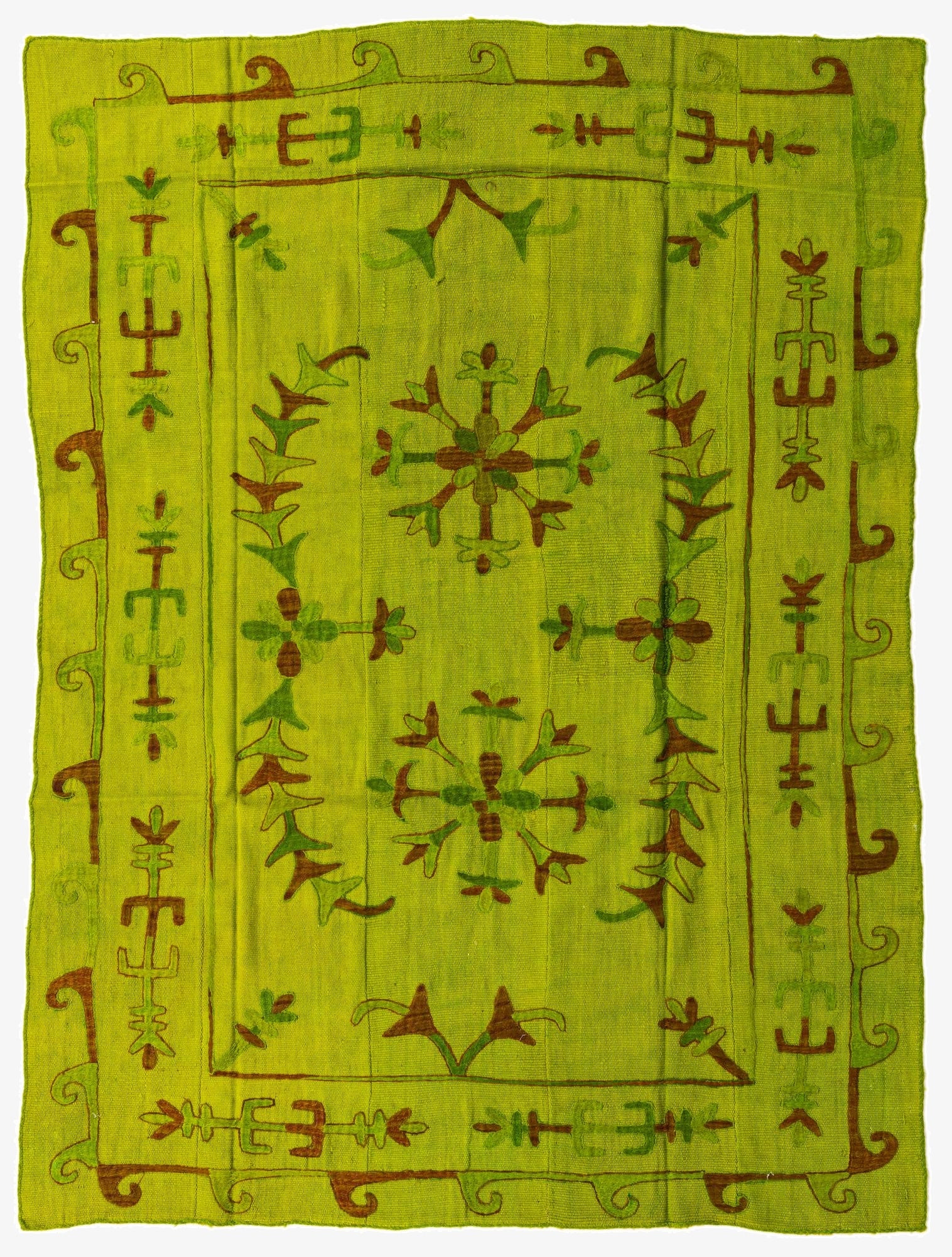 5' 7 x 7' 8  Hand Woven Kilim Suzani Wool Rug