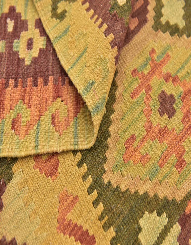 Detail image of 2' 9 x 4' 3  Hand Woven Kilim Waziri Wool Rug