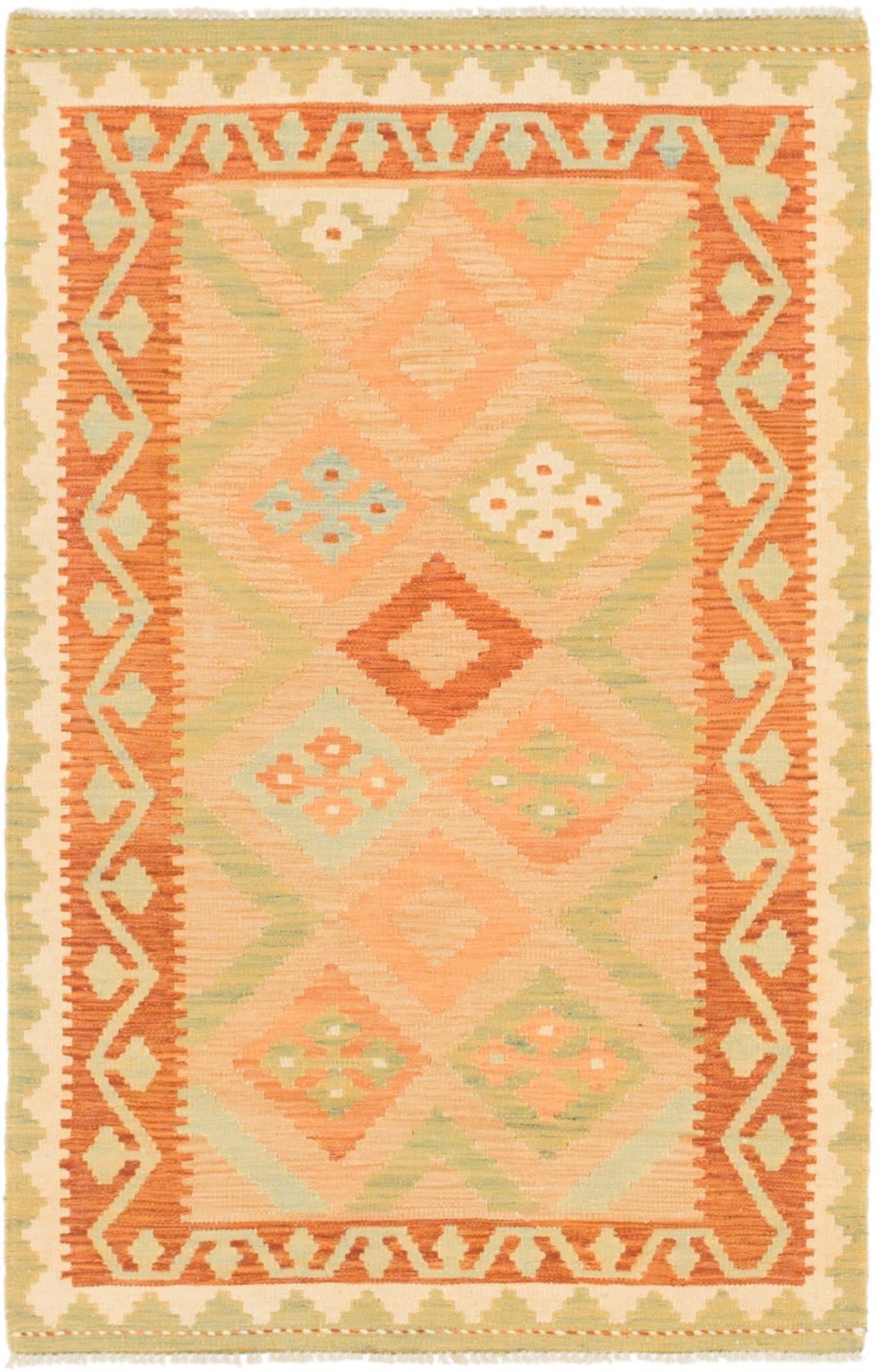 3' x 4' 10 Hand Woven Kilim Waziri Wool Rug