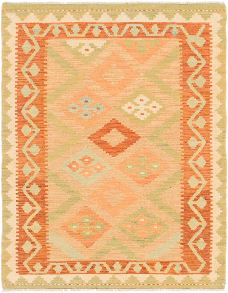 Detail image of 3' x 4' 10 Hand Woven Kilim Waziri Wool Rug