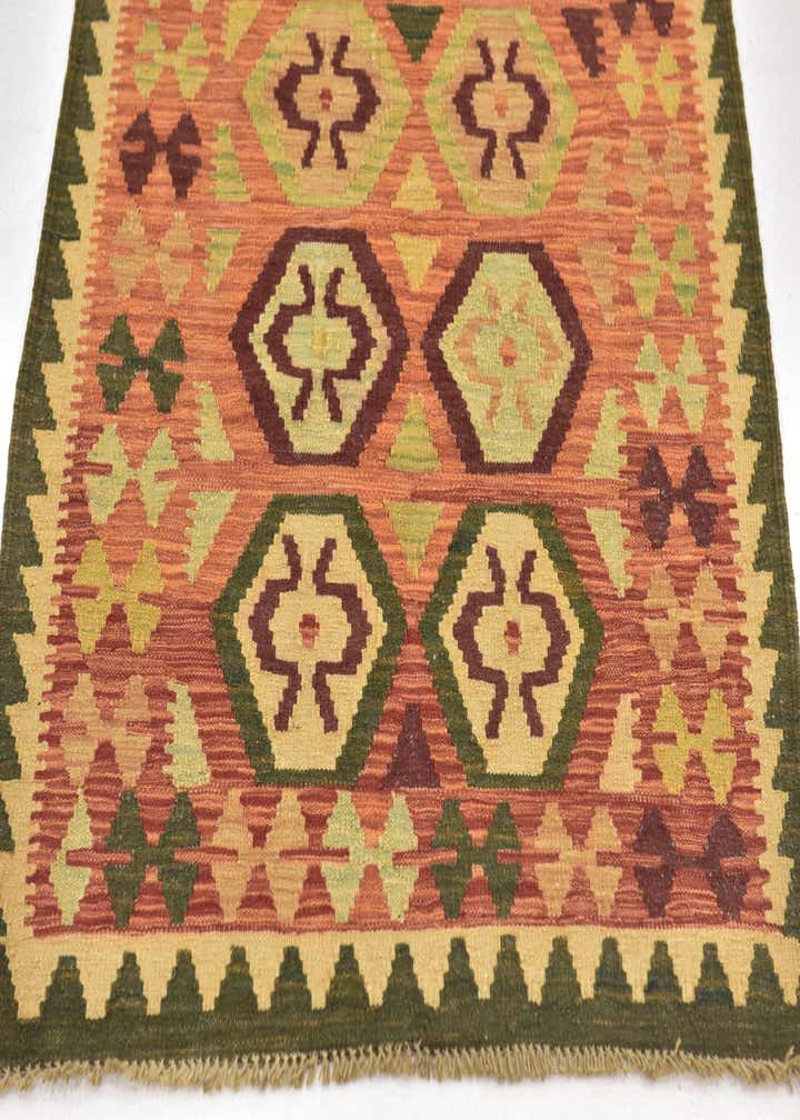 2' 10 x 4' 2 Hand Woven Kilim Waziri Wool Rug