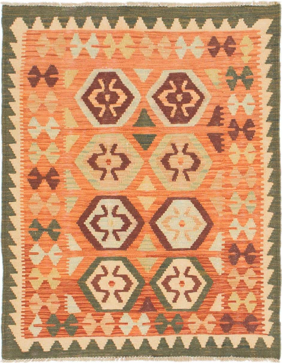 2' 10 x 4' 2 Hand Woven Kilim Waziri Wool Rug