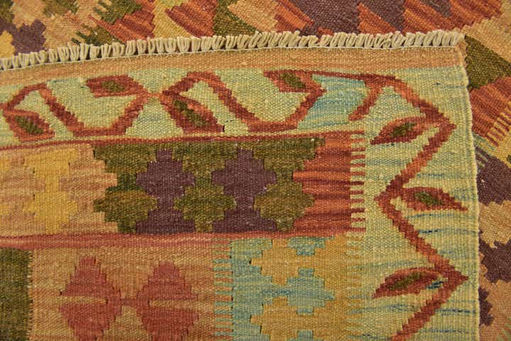 2' 6 x 4' Hand Woven Kilim Waziri Wool Rug