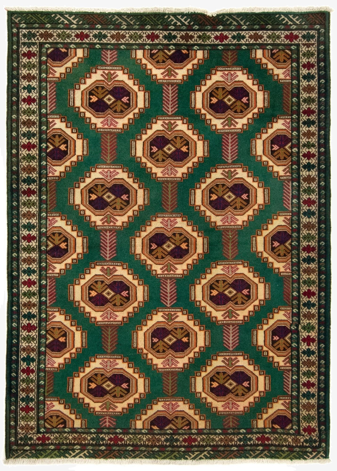 4' 4 x 6' 1 Hand Knotted Lambaran Persian Wool Rug