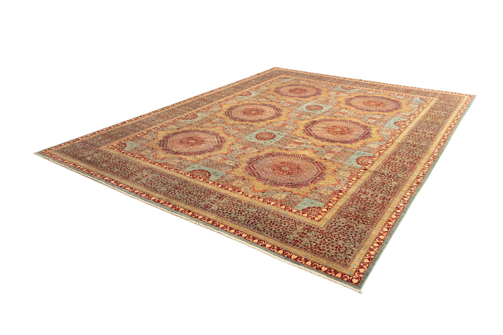 12' 3 x 15' 8 Mamluk Wool Rug