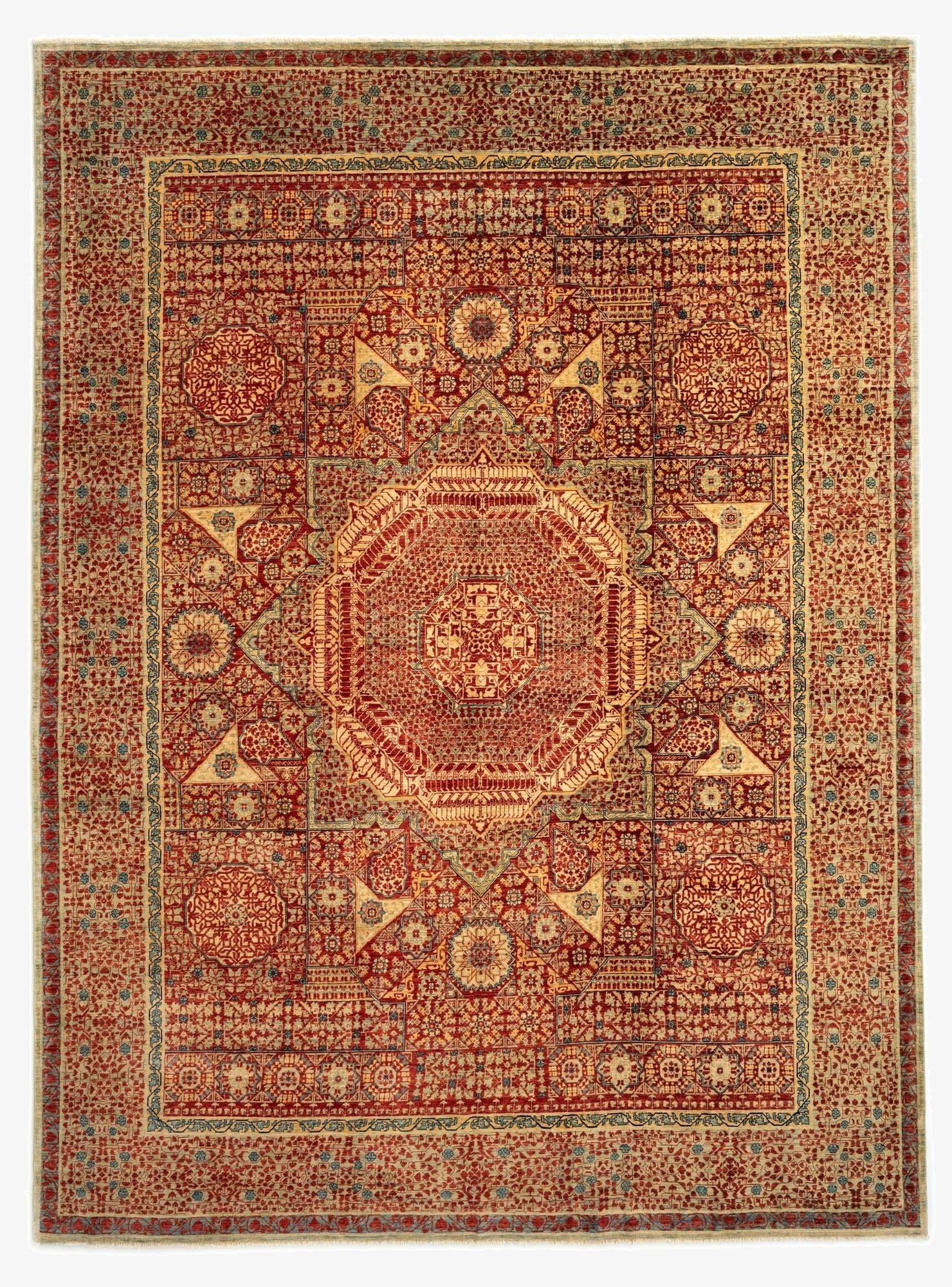 9' x 12' 3 Mamluk Wool Rug