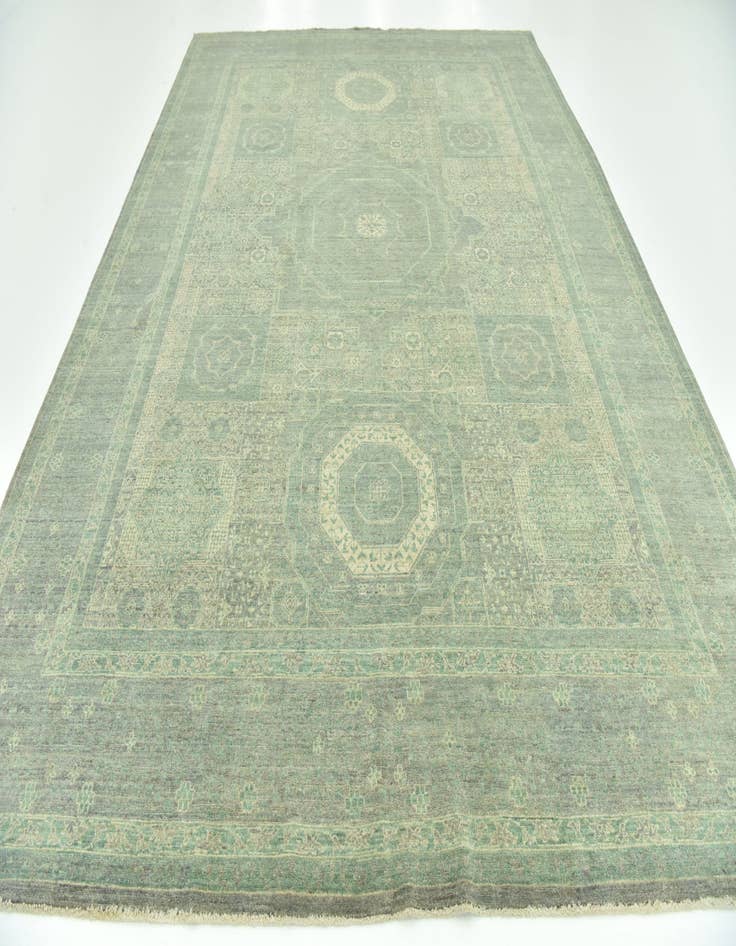 Detail image of 8' 10 x 12' Hand Knotted Mamluk Ziegler Rug