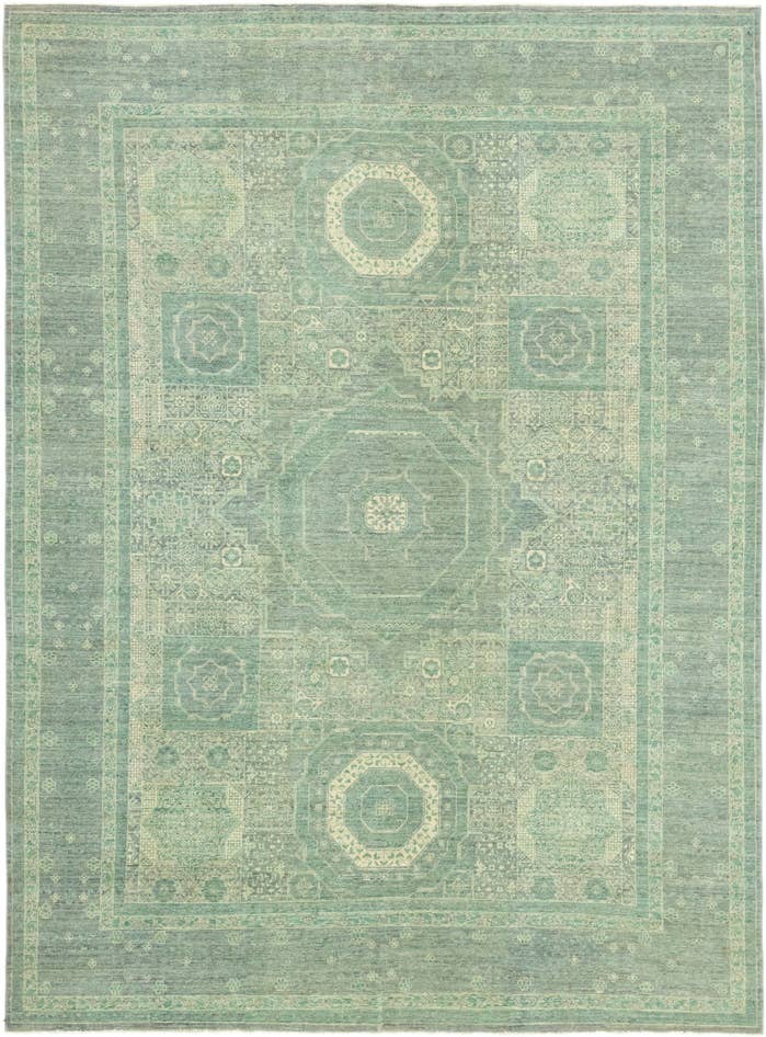 Detail image of 8' 10 x 12' Hand Knotted Mamluk Ziegler Rug