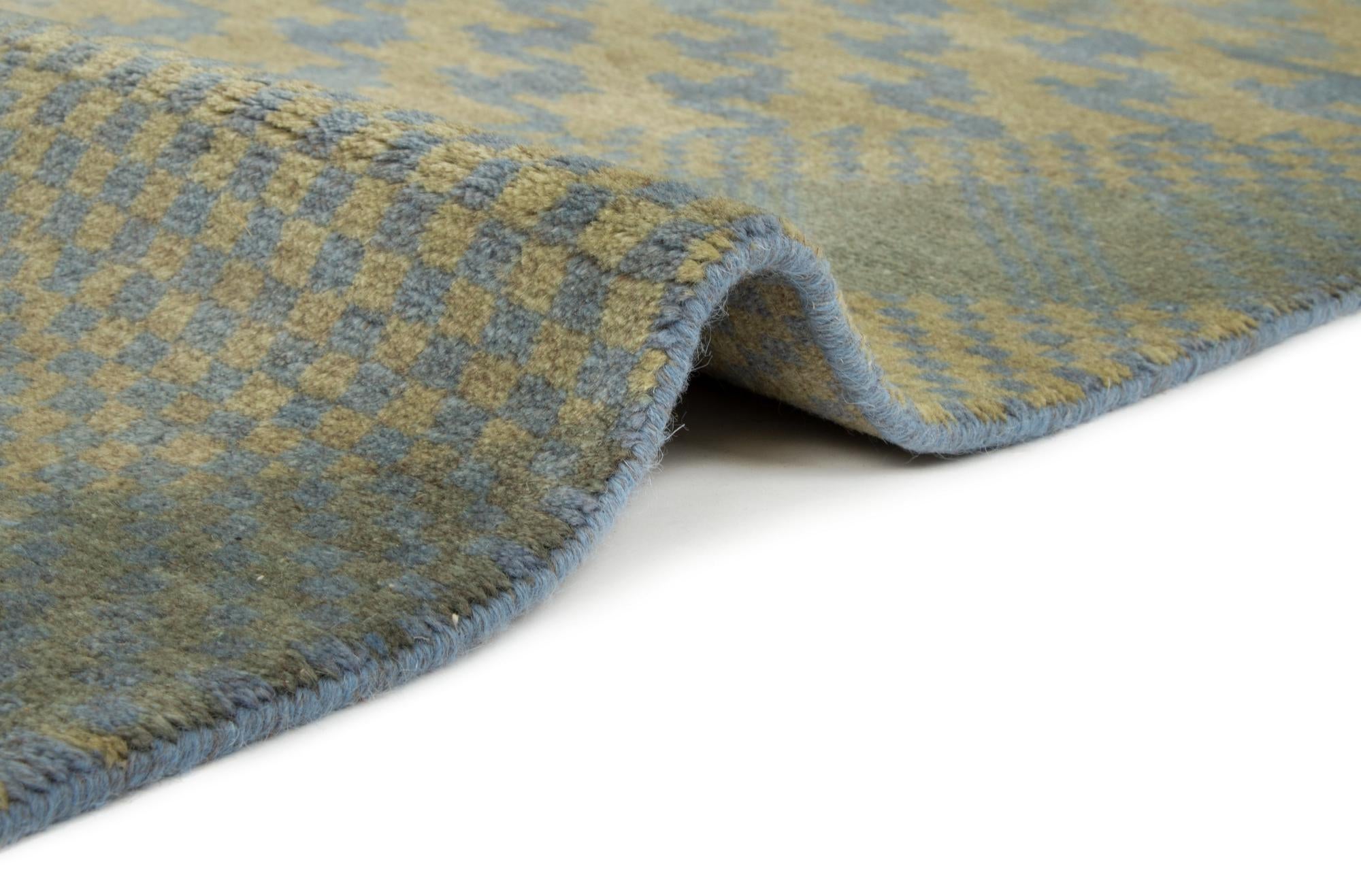 7' 10 x 10' Hand Knotted Modern Manshu Wool Rug