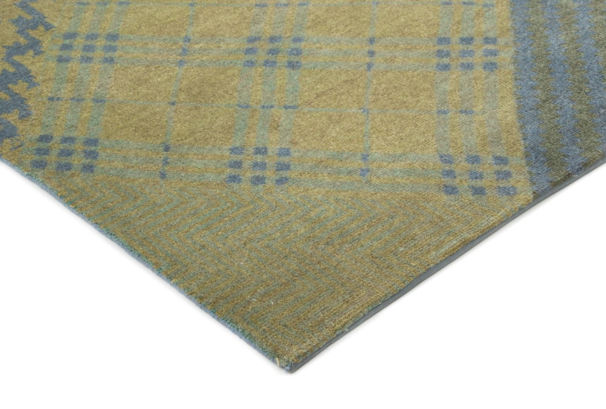 7' 10 x 10' Hand Knotted Modern Manshu Wool Rug