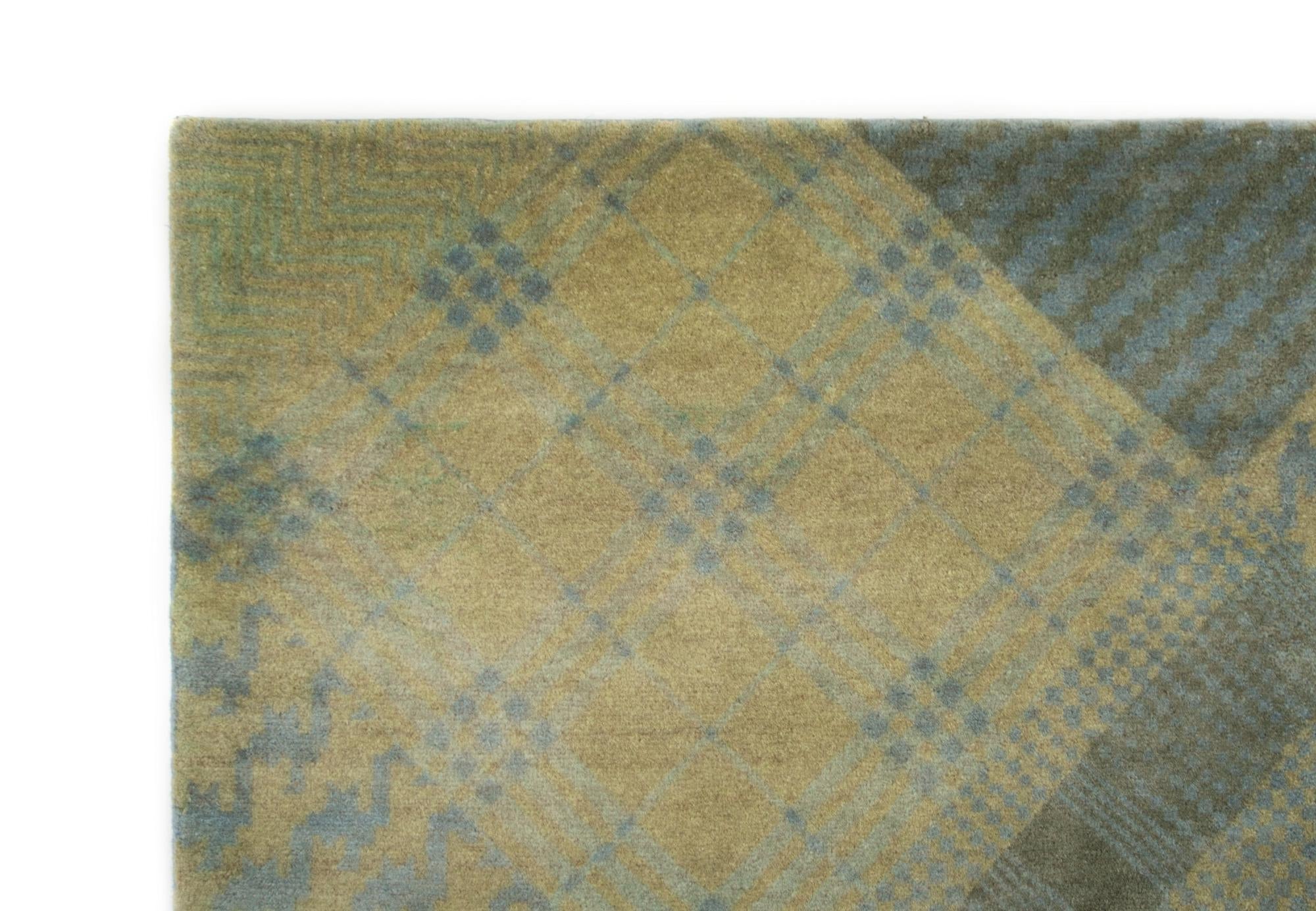 7' 10 x 10' Hand Knotted Modern Manshu Wool Rug
