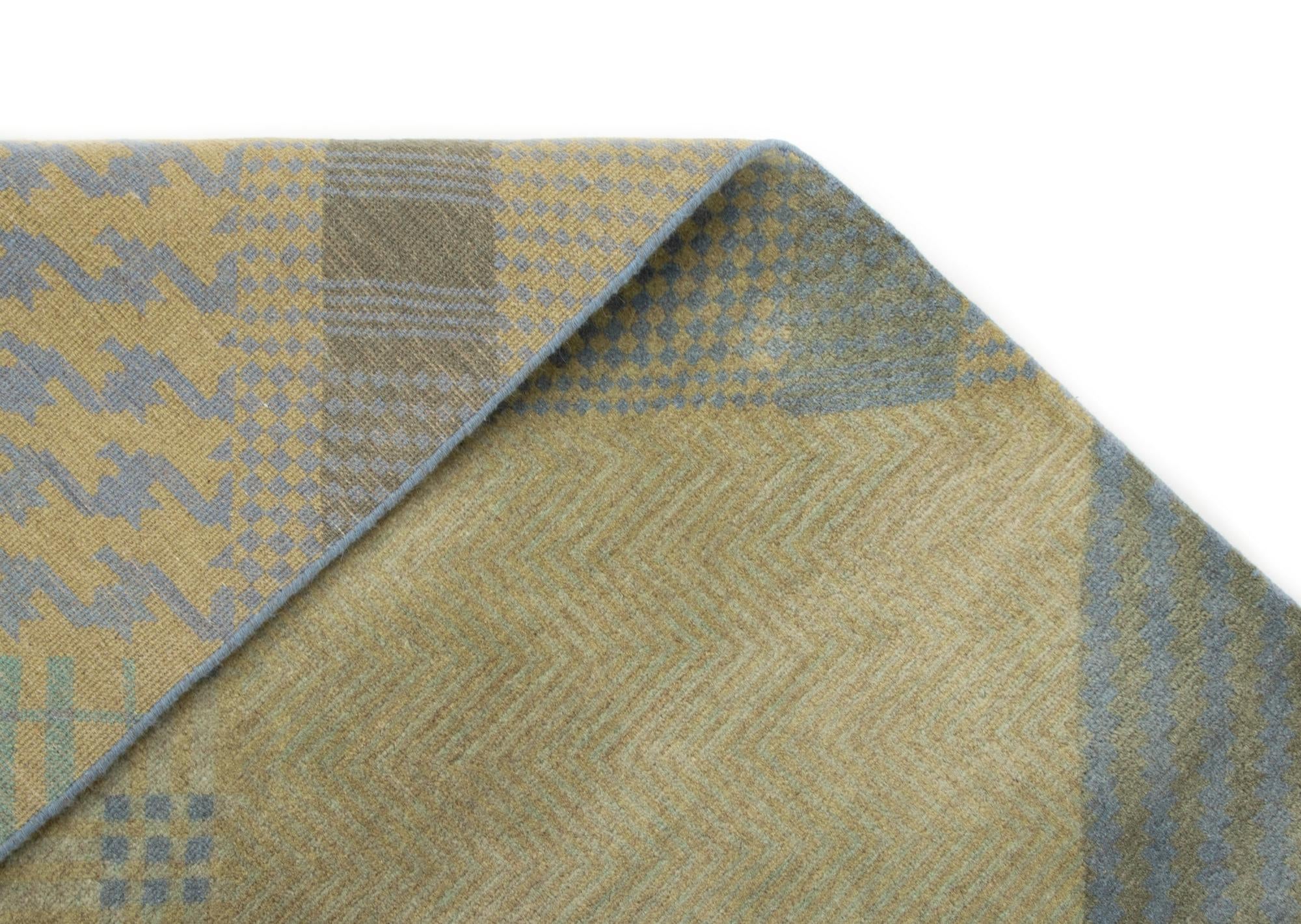 7' 10 x 10' Hand Knotted Modern Manshu Wool Rug