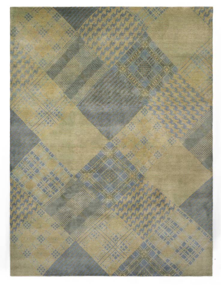 Detail image of 7' 10 x 10' Hand Knotted Modern Manshu Wool Rug