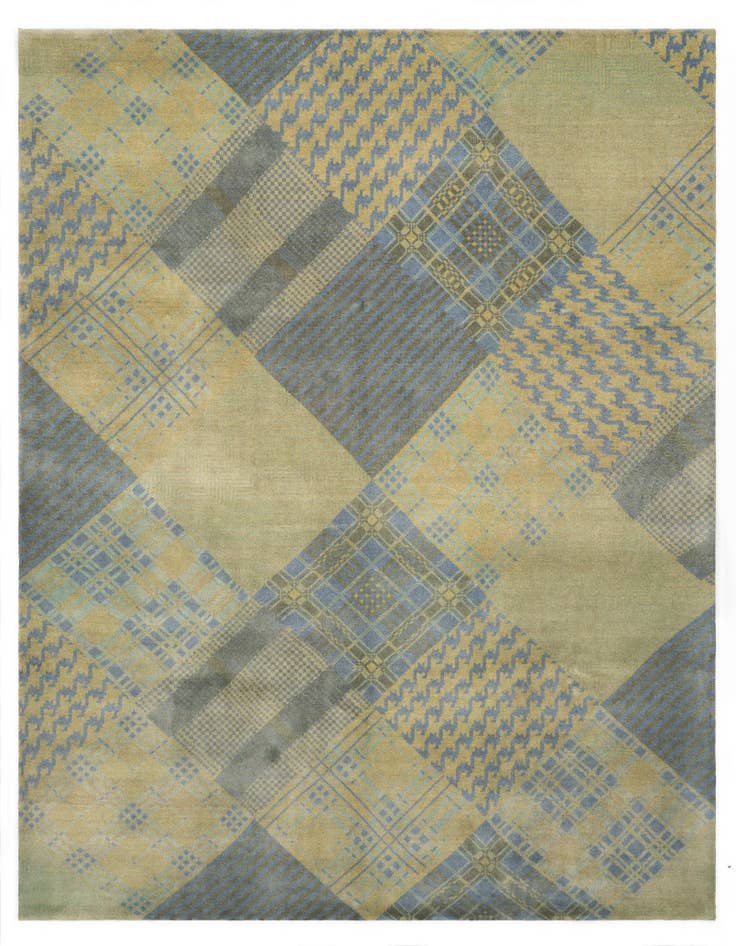 Detail image of 7' 10 x 9' 10 Hand Knotted Modern Manshu Wool Rug