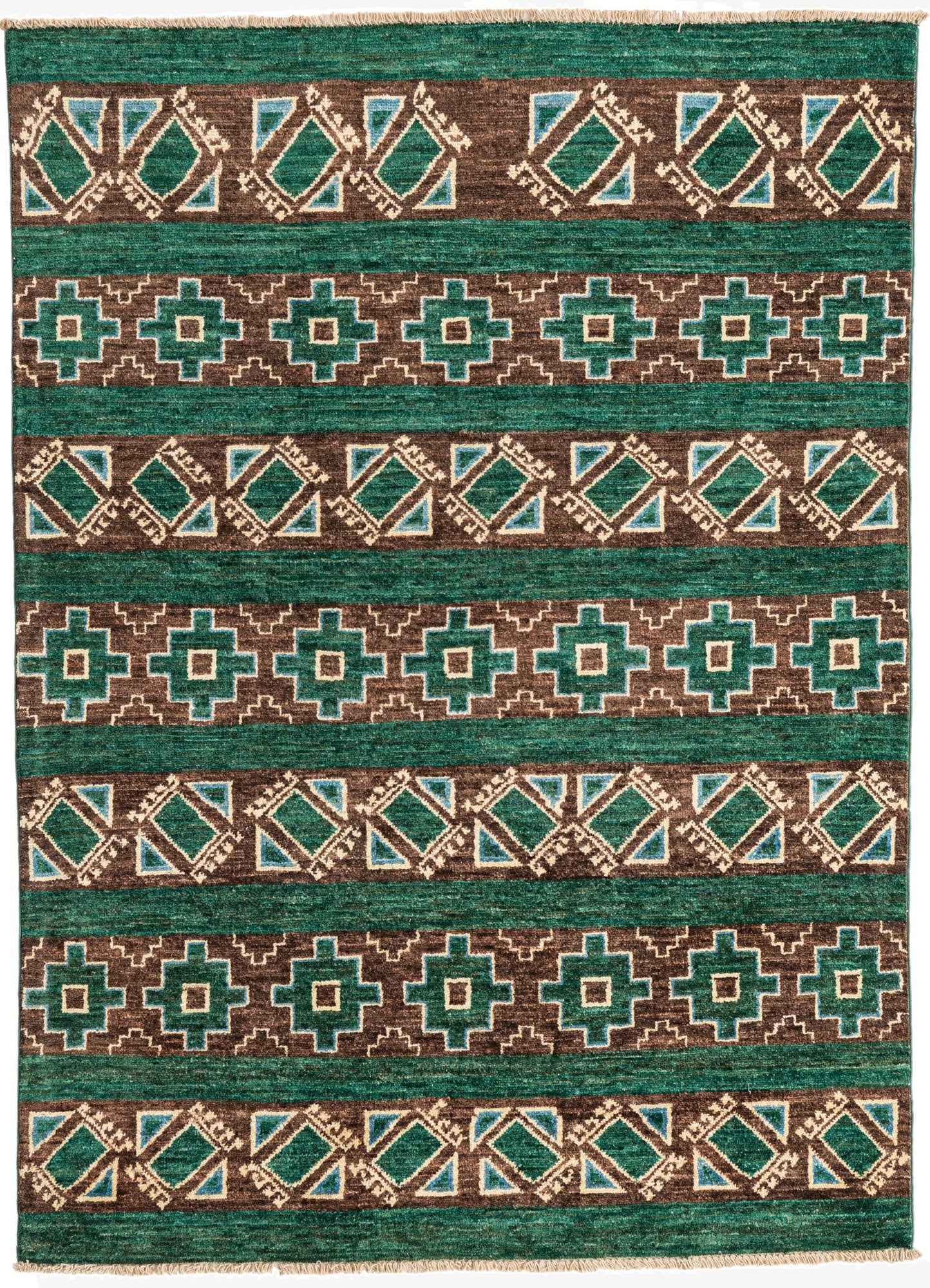 4' 3 x 5' 10  Hand Knotted Modern Ziegler Wool Rug