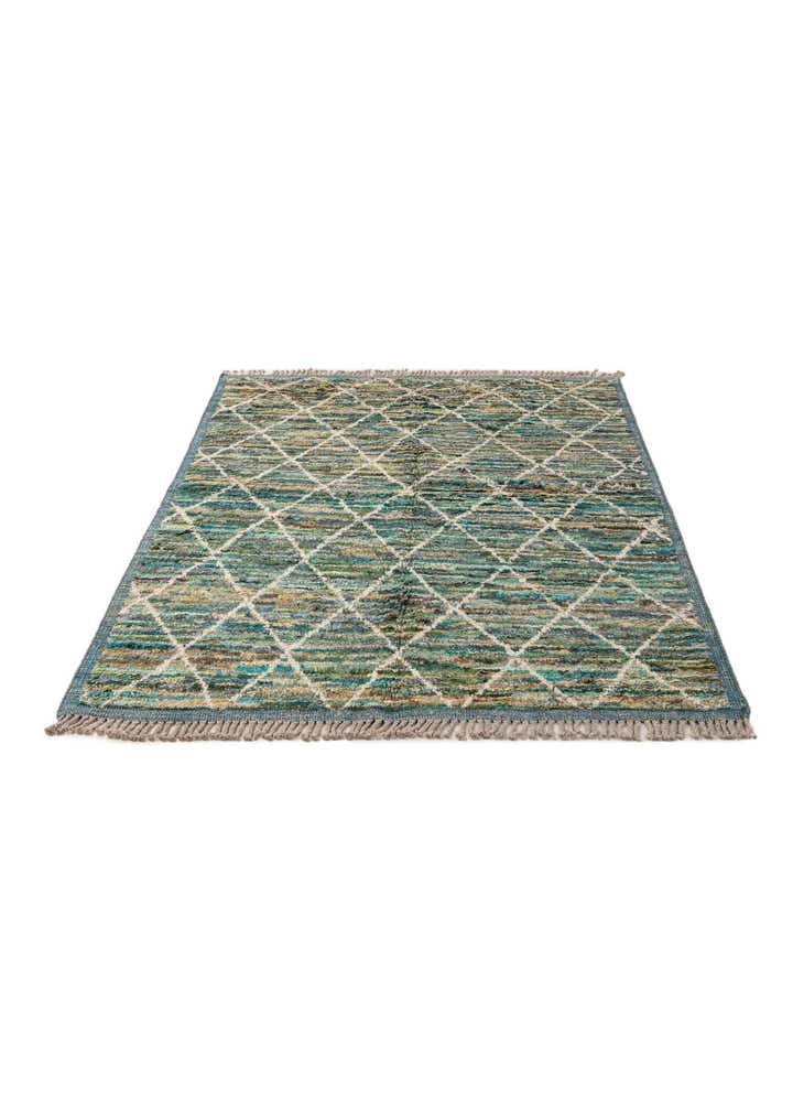 5' 1 x 6' 10 Hand Knotted Moroccan Wool Rug