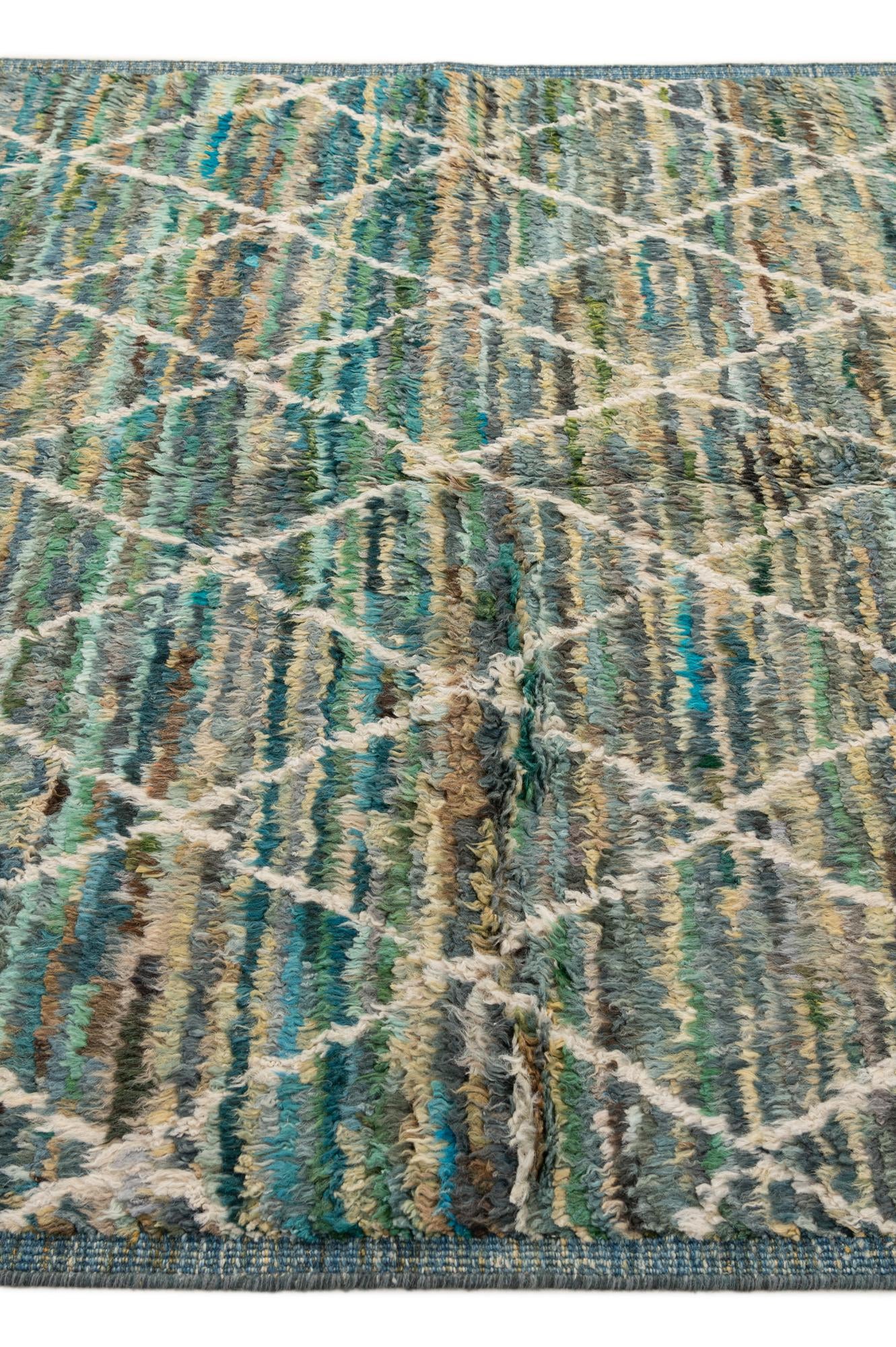 5' 1 x 6' 10 Hand Knotted Moroccan Wool Rug