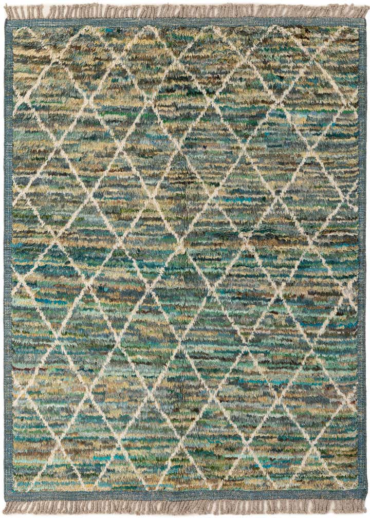 5' 1 x 6' 10 Hand Knotted Moroccan Wool Rug