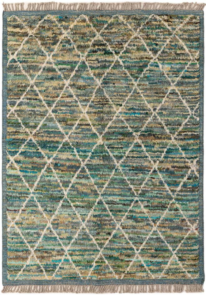 Detail image of 5' 1 x 6' 10 Hand Knotted Moroccan Wool Rug