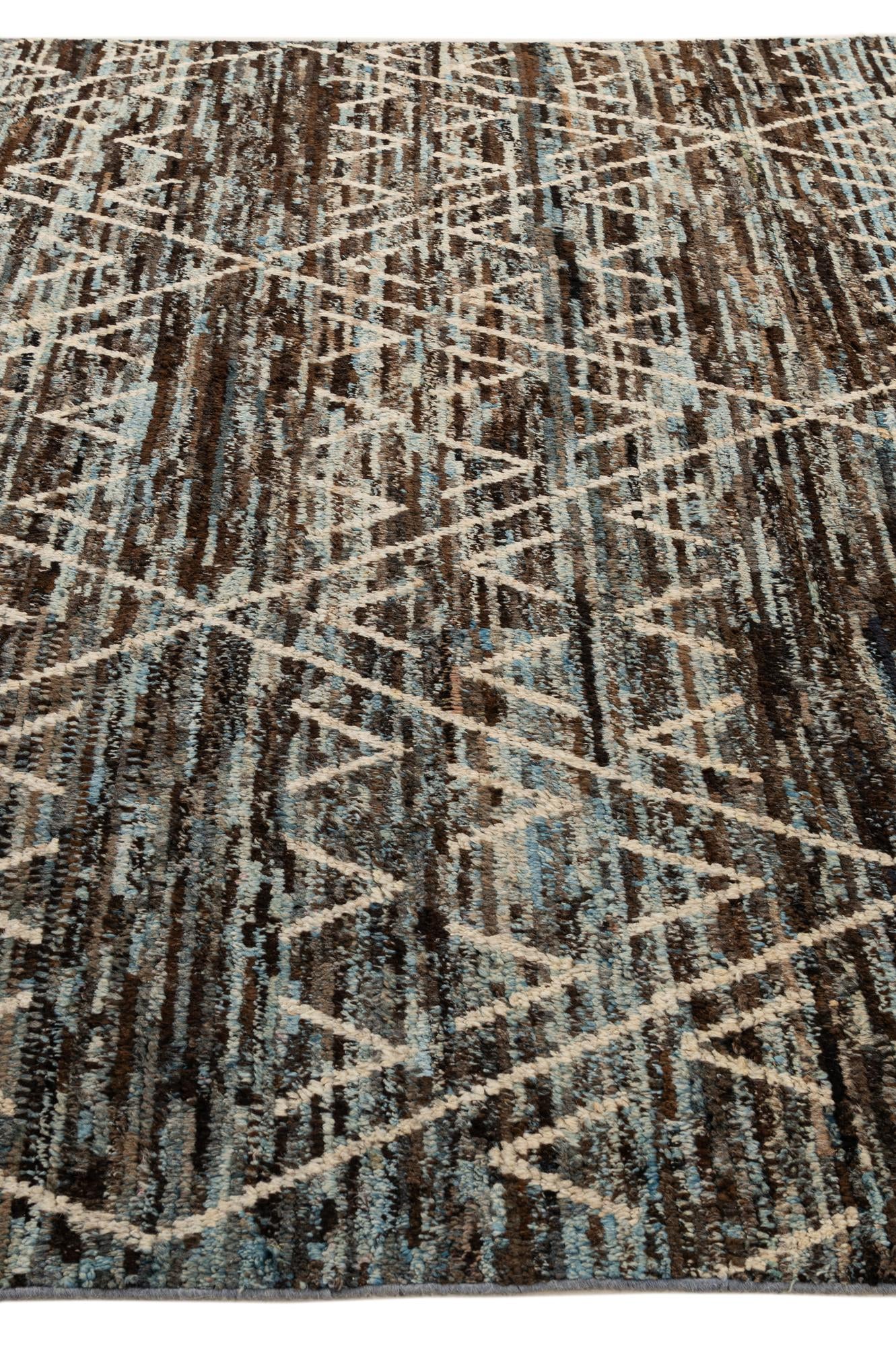 8' 1 x 9' 11 Hand Knotted Moroccan Wool Rug