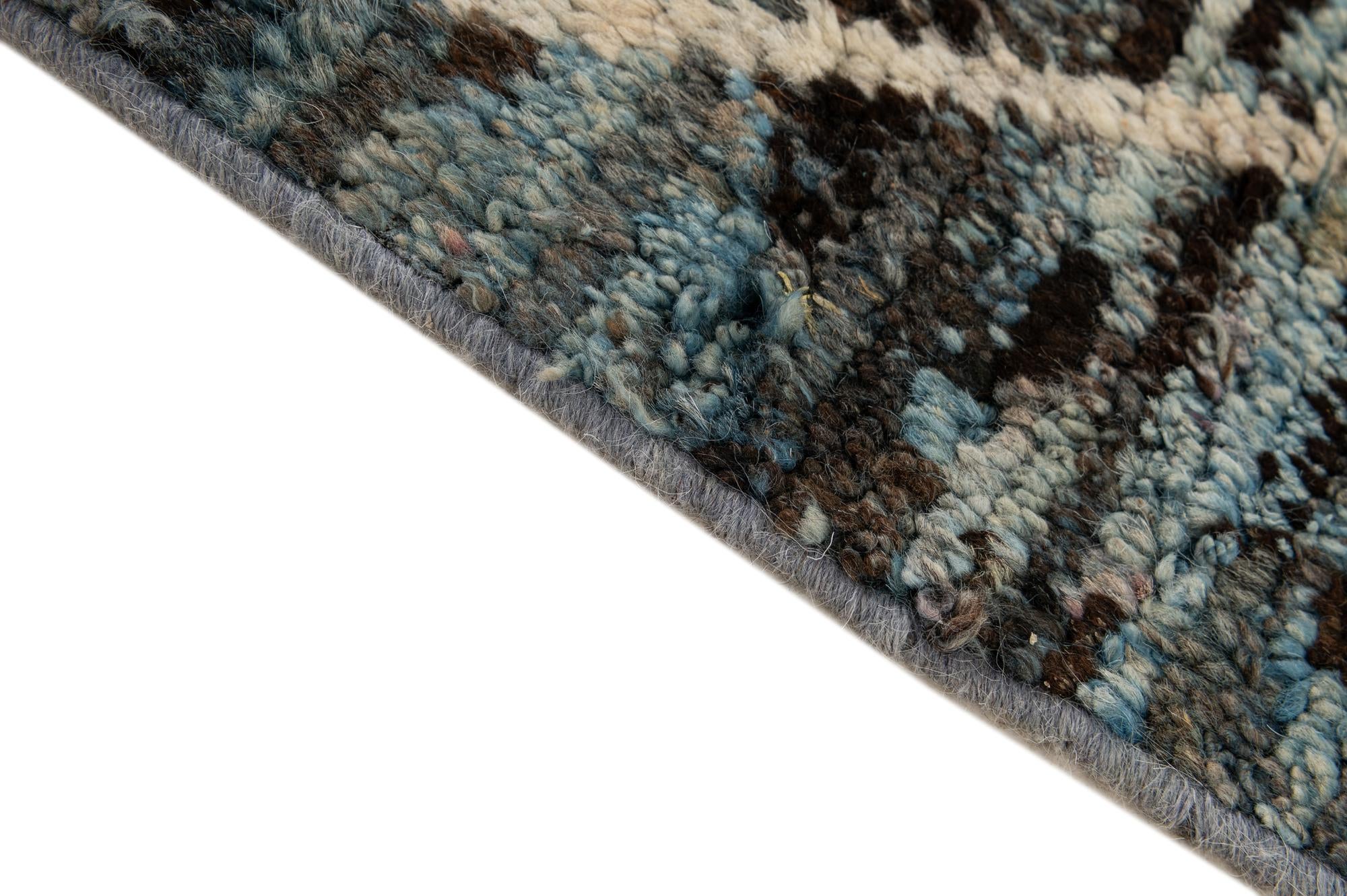 8' 1 x 9' 11 Hand Knotted Moroccan Wool Rug