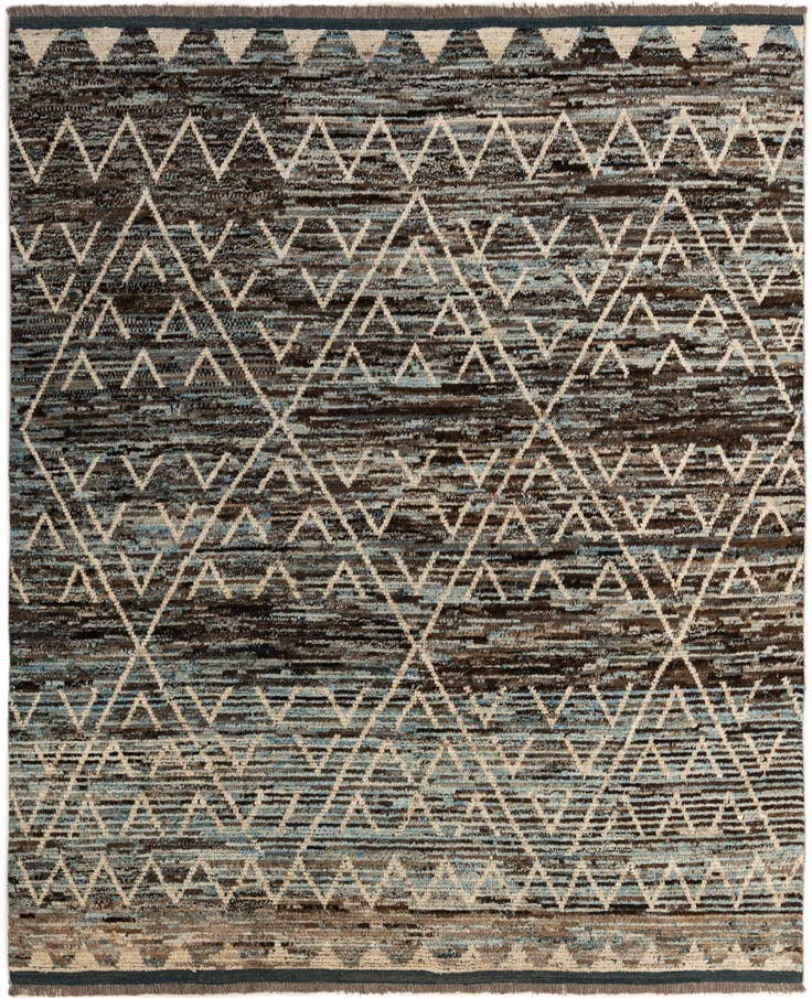 Detail image of 8' 1 x 9' 11 Hand Knotted Moroccan Wool Rug