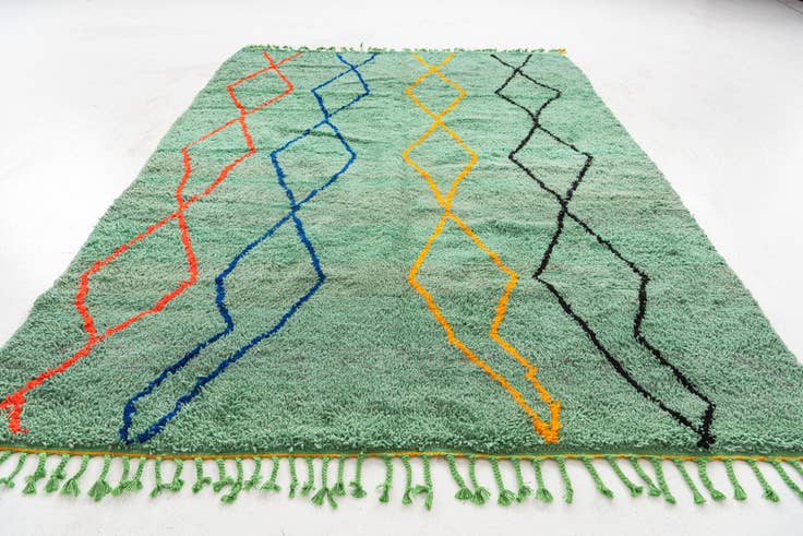 Detail image of 6' 9 x 9' 4 Hand Knotted Moroccan Wool Rug