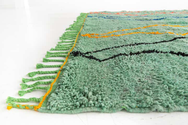 6' 9 x 9' 4 Hand Knotted Moroccan Wool Rug