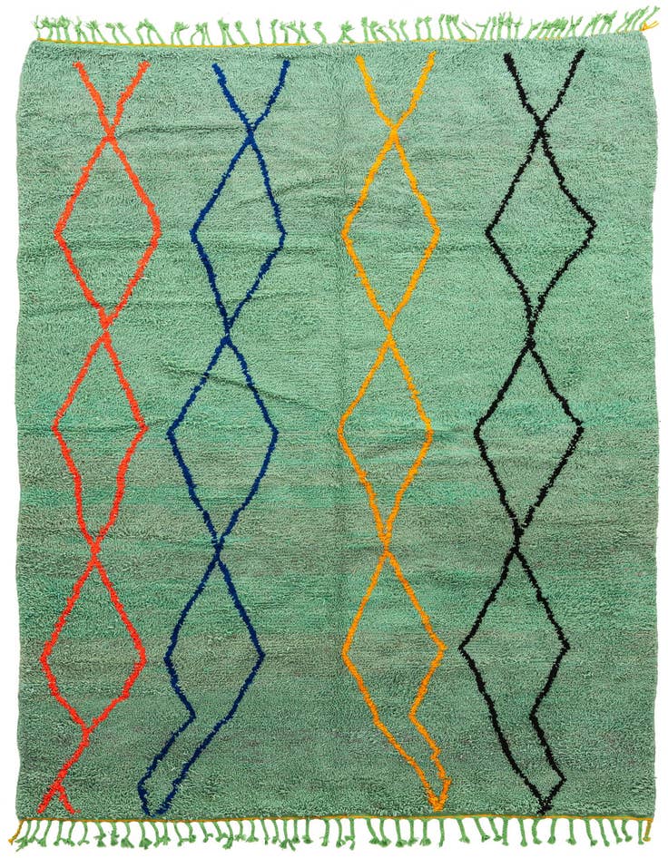 Detail image of 6' 9 x 9' 4 Hand Knotted Moroccan Wool Rug