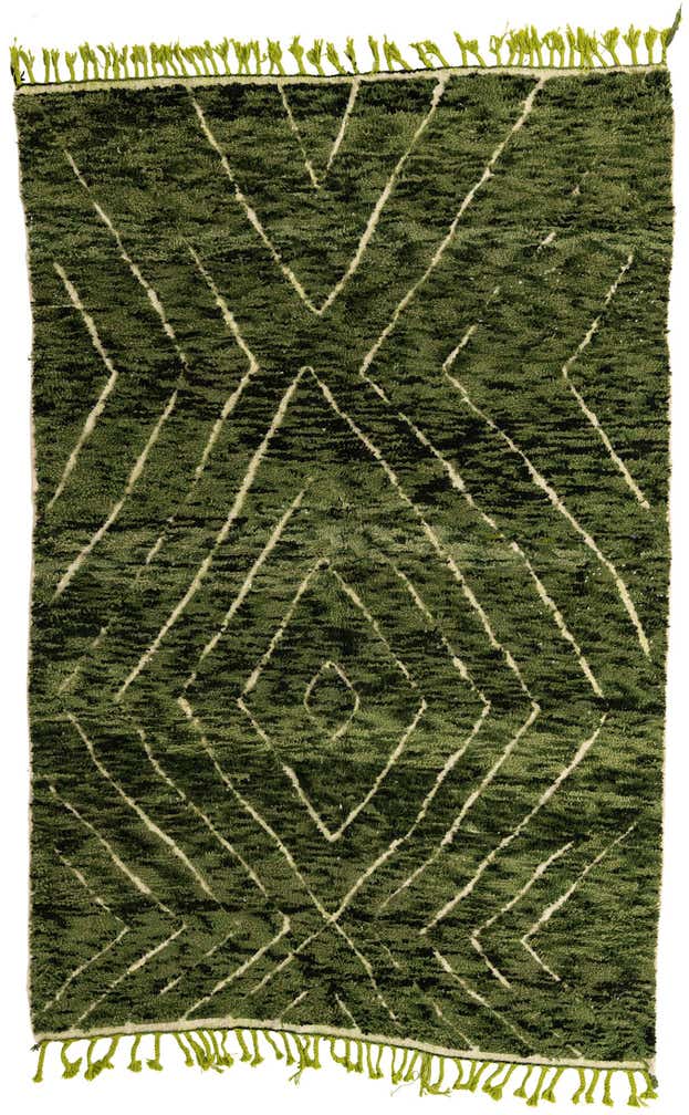 6' 9 x 10' 3 Hand Knotted Moroccan Wool Rug