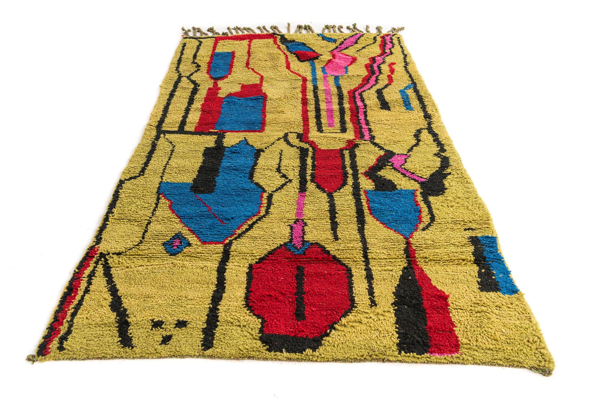 5' x 8' 6 Hand Knotted Moroccan Wool Rug