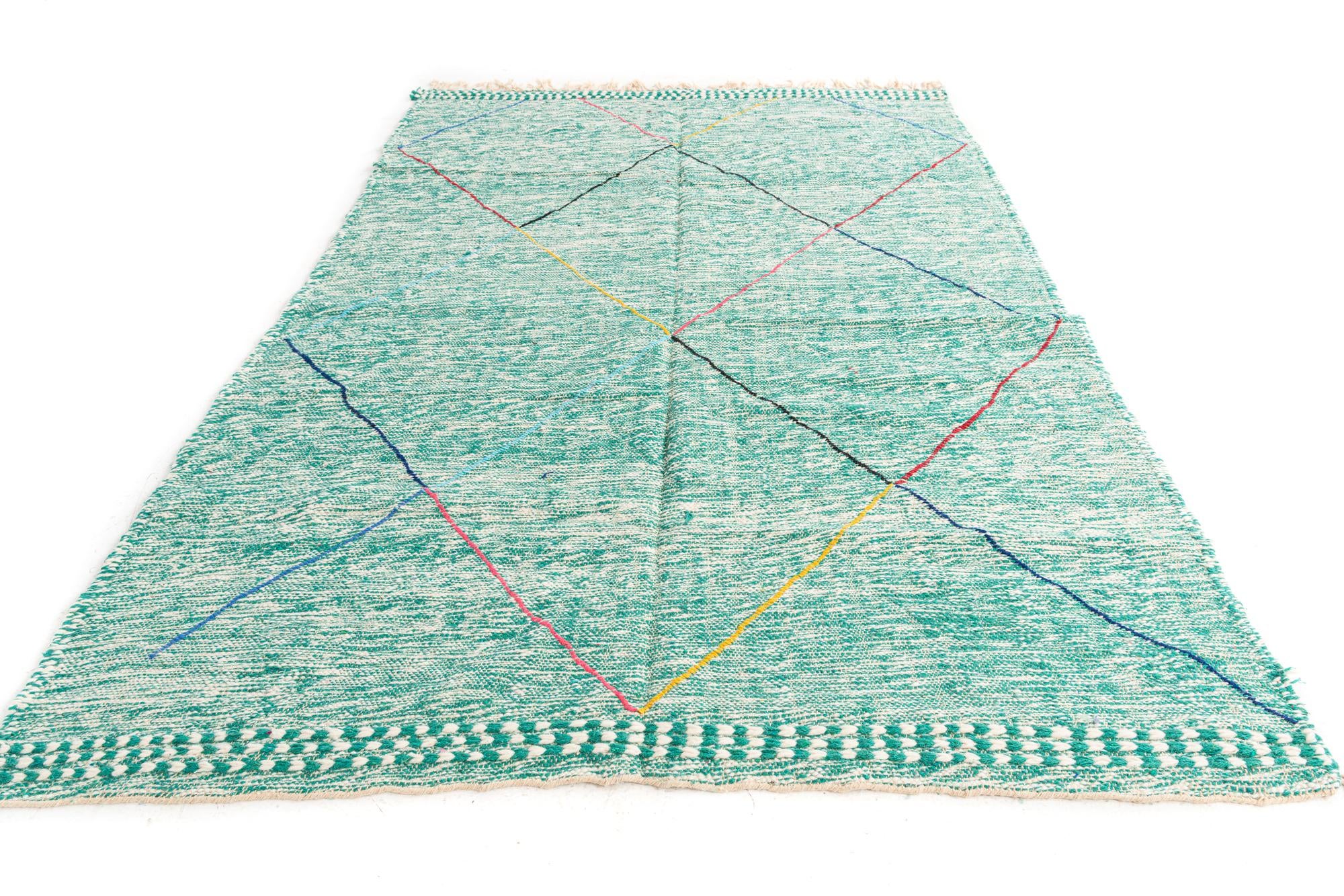 6' 5 x 9' 6 Hand Knotted Moroccan Wool Rug