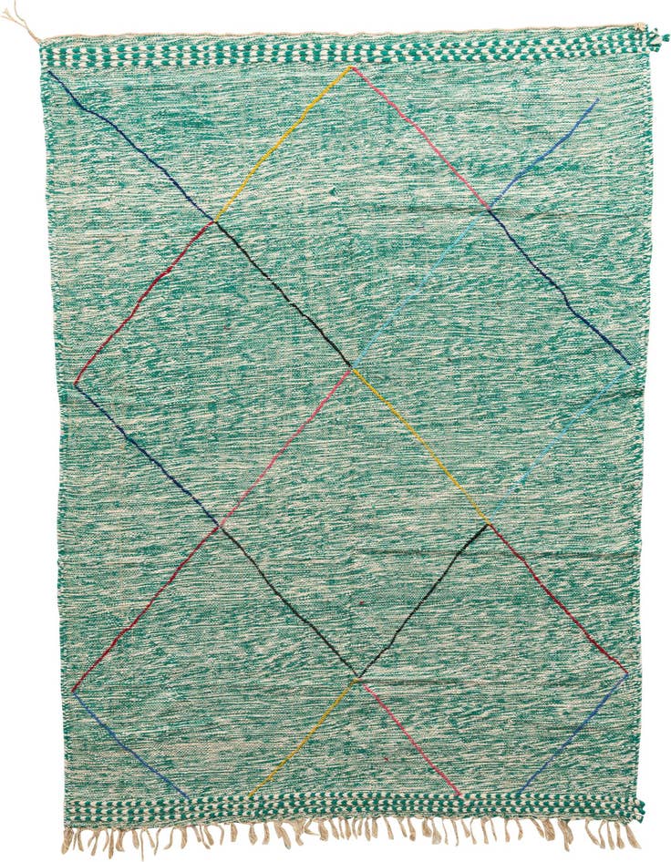 Detail image of 6' 5 x 9' 6 Hand Knotted Moroccan Wool Rug