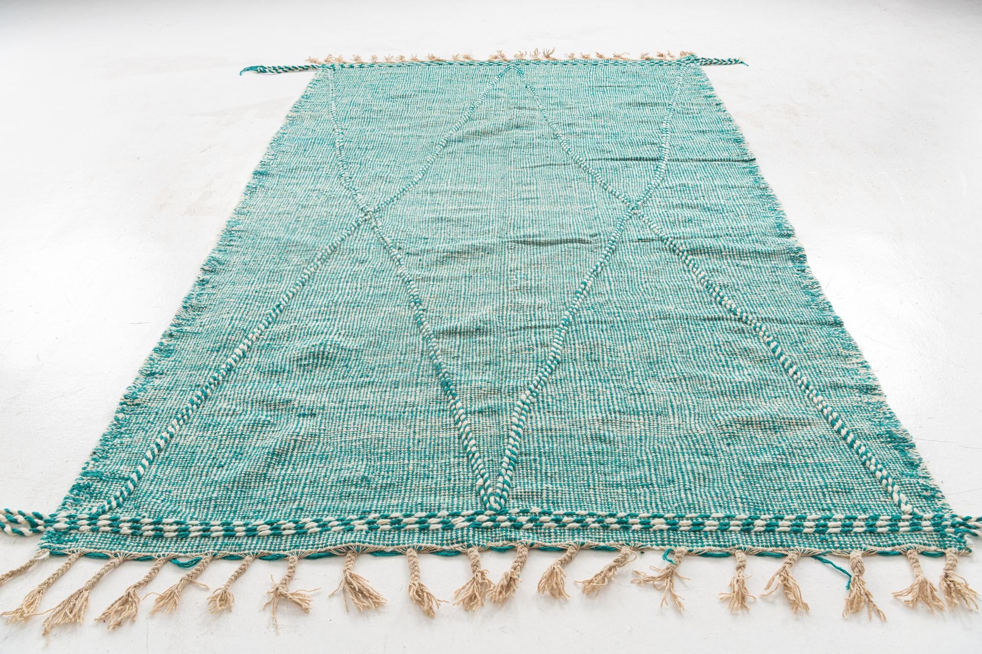 6' 3 x 10' 9 Hand Knotted Moroccan Wool Rug