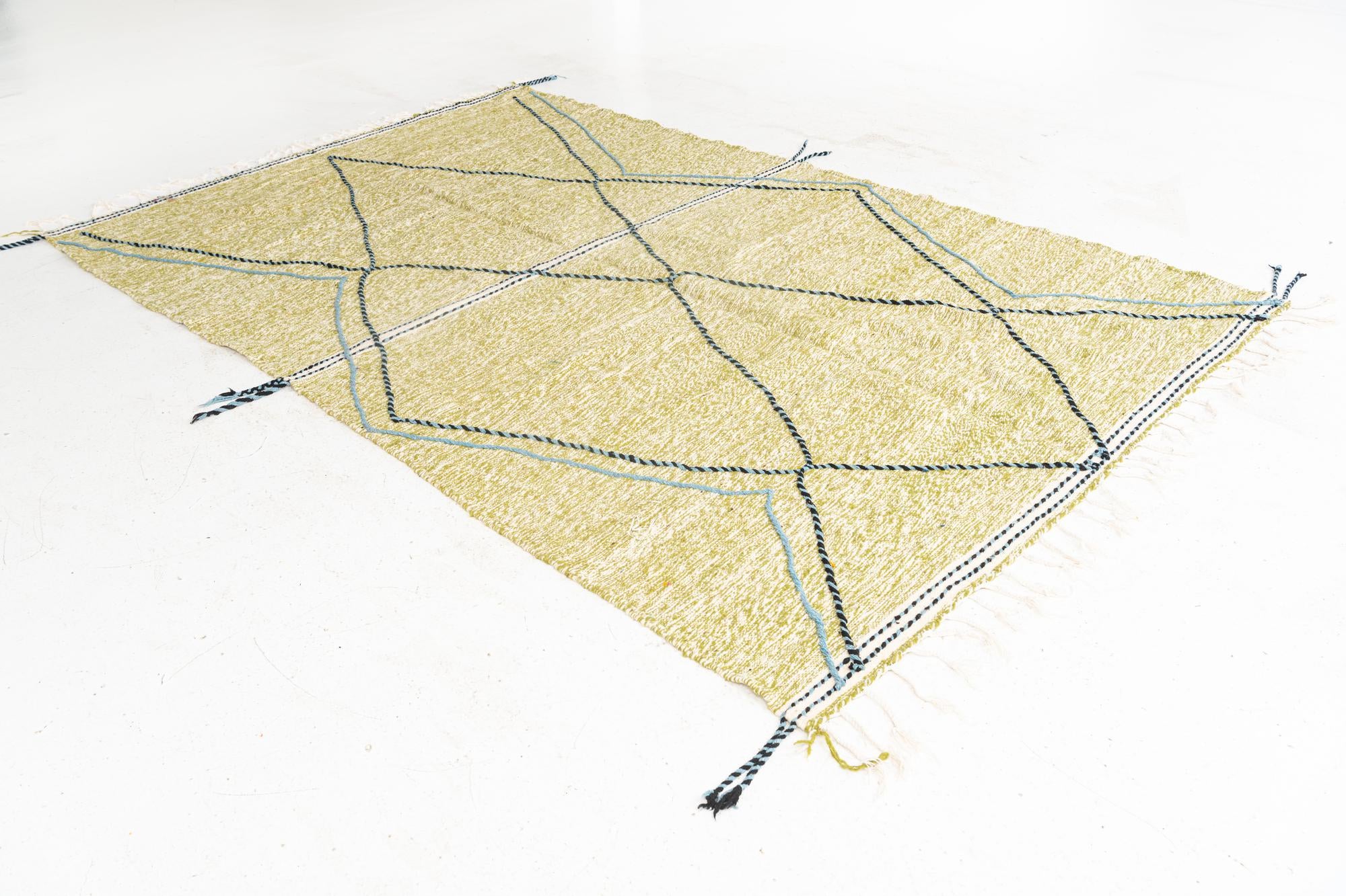 6' 5 x 10' 2 Hand Knotted Moroccan Wool Rug