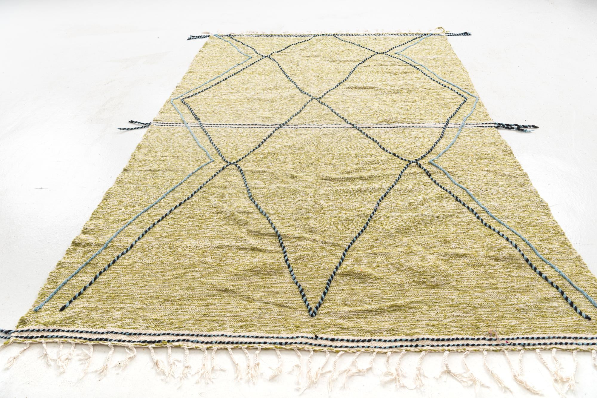 6' 5 x 10' 2 Hand Knotted Moroccan Wool Rug
