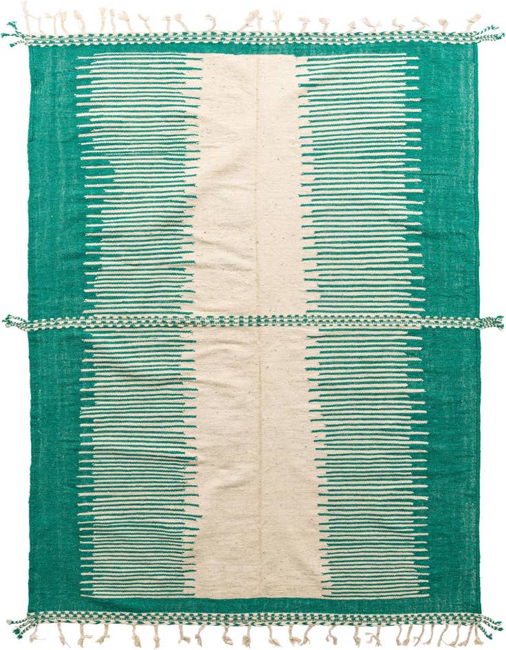 Detail image of 6' 8 x 10' 6 Hand Knotted Moroccan Wool Rug