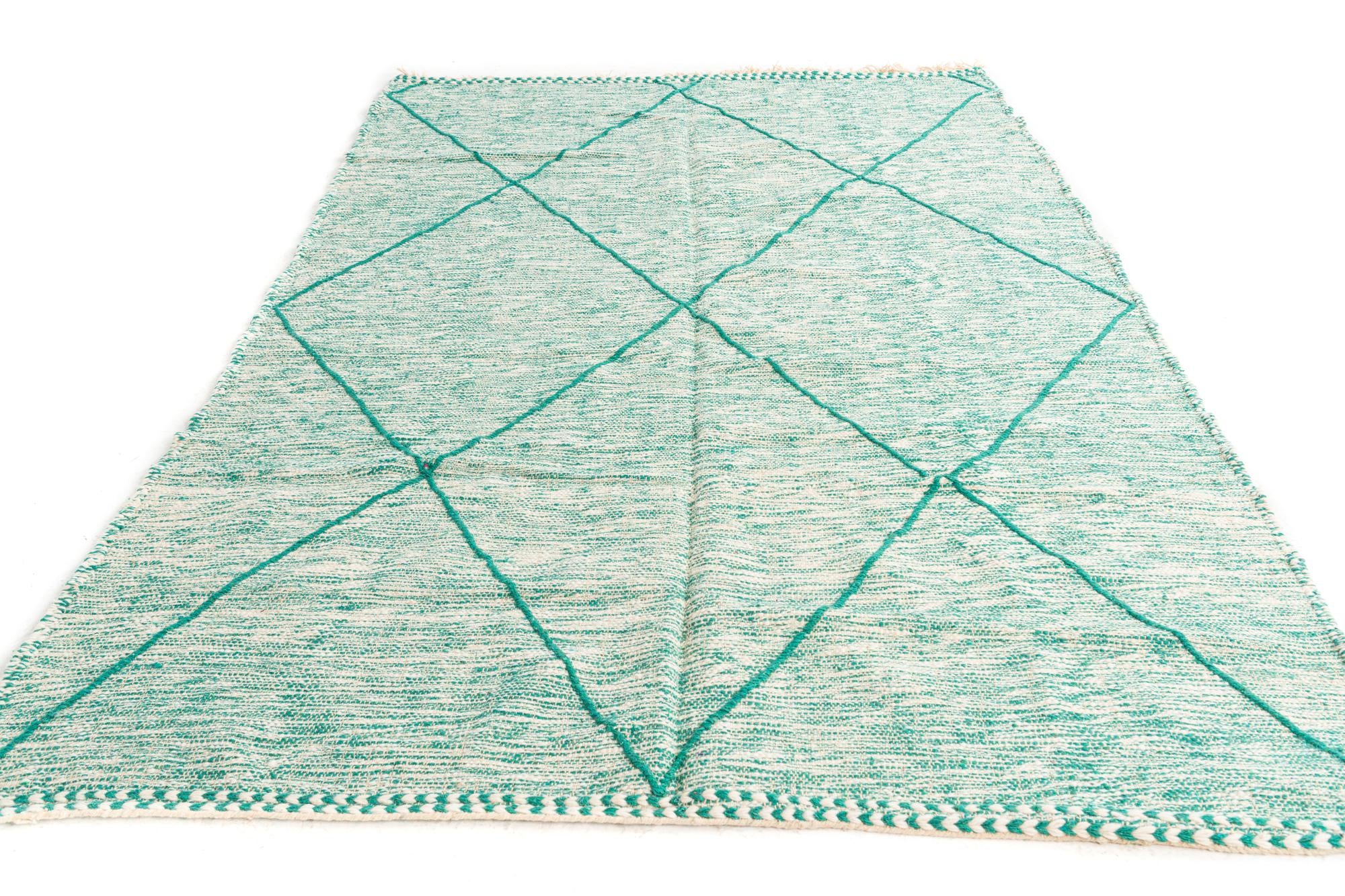 6' 6 x 9' 7 Hand Knotted Moroccan Wool Rug