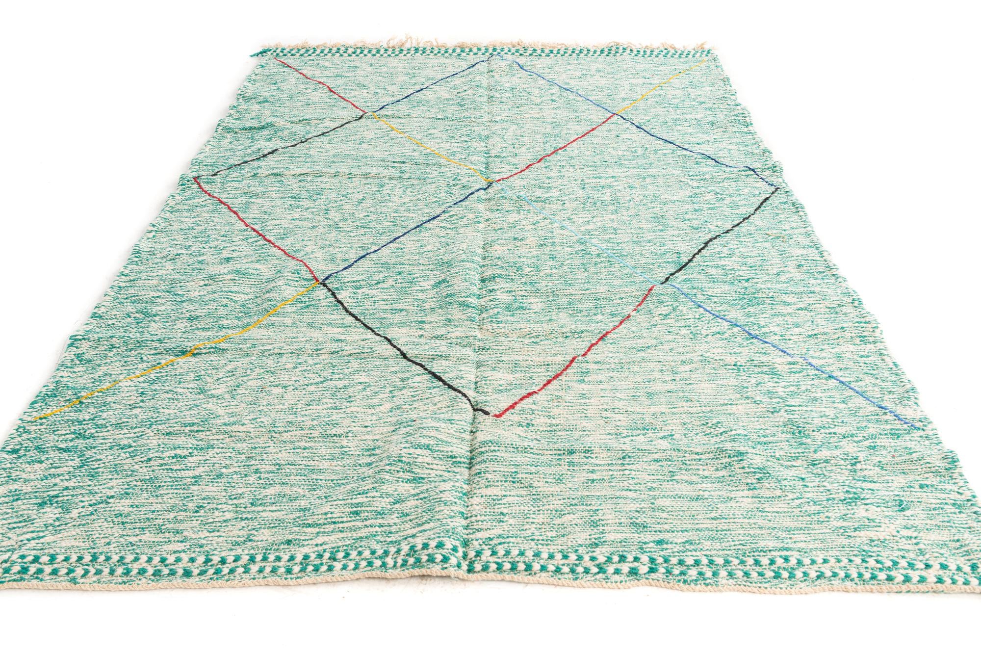 6' 6 x 9' 6 Hand Knotted Moroccan Wool Rug
