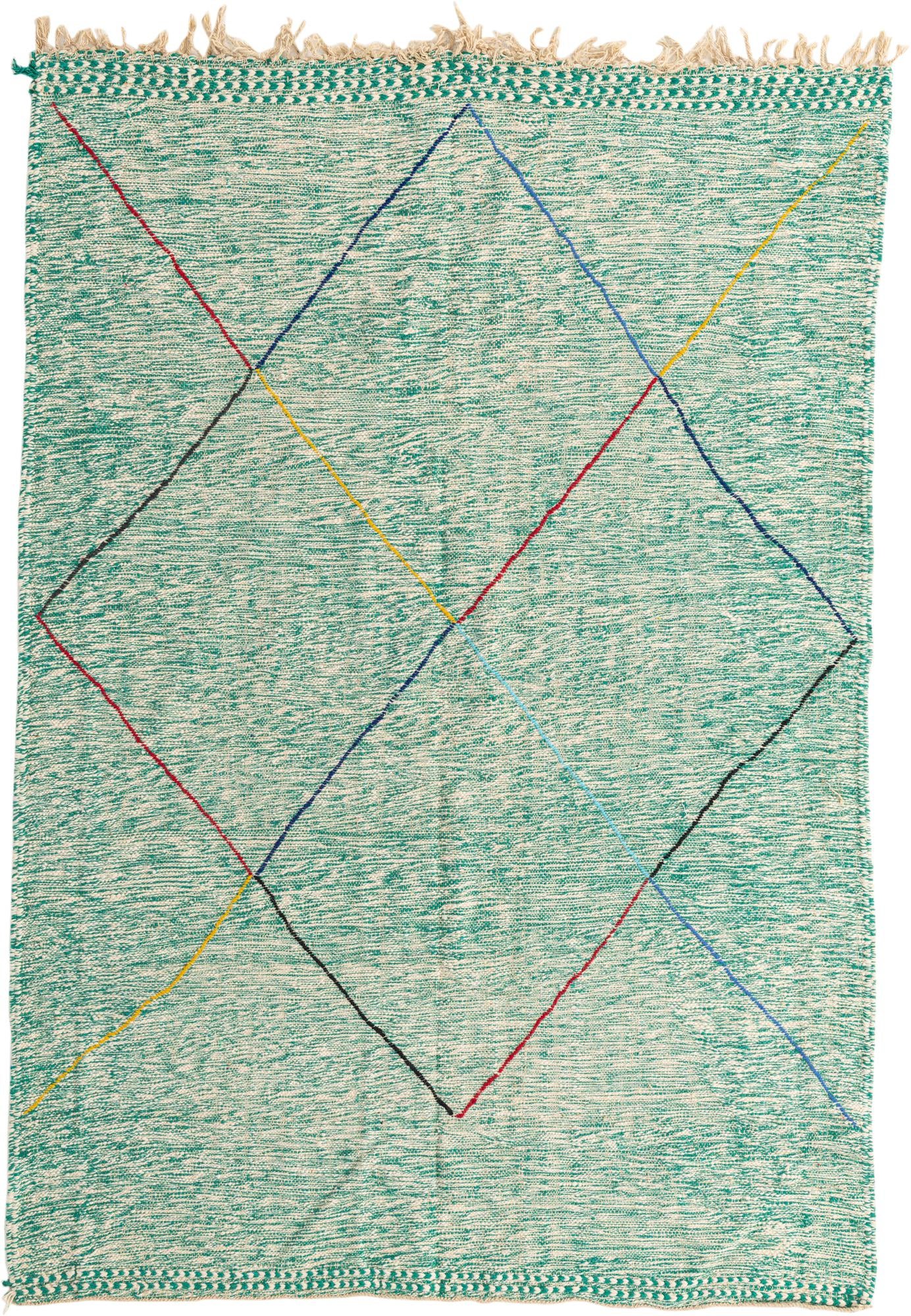 6' 6 x 9' 6 Hand Knotted Moroccan Wool Rug