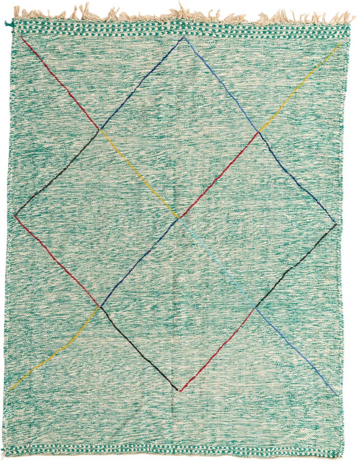 Detail image of 6' 6 x 9' 6 Hand Knotted Moroccan Wool Rug