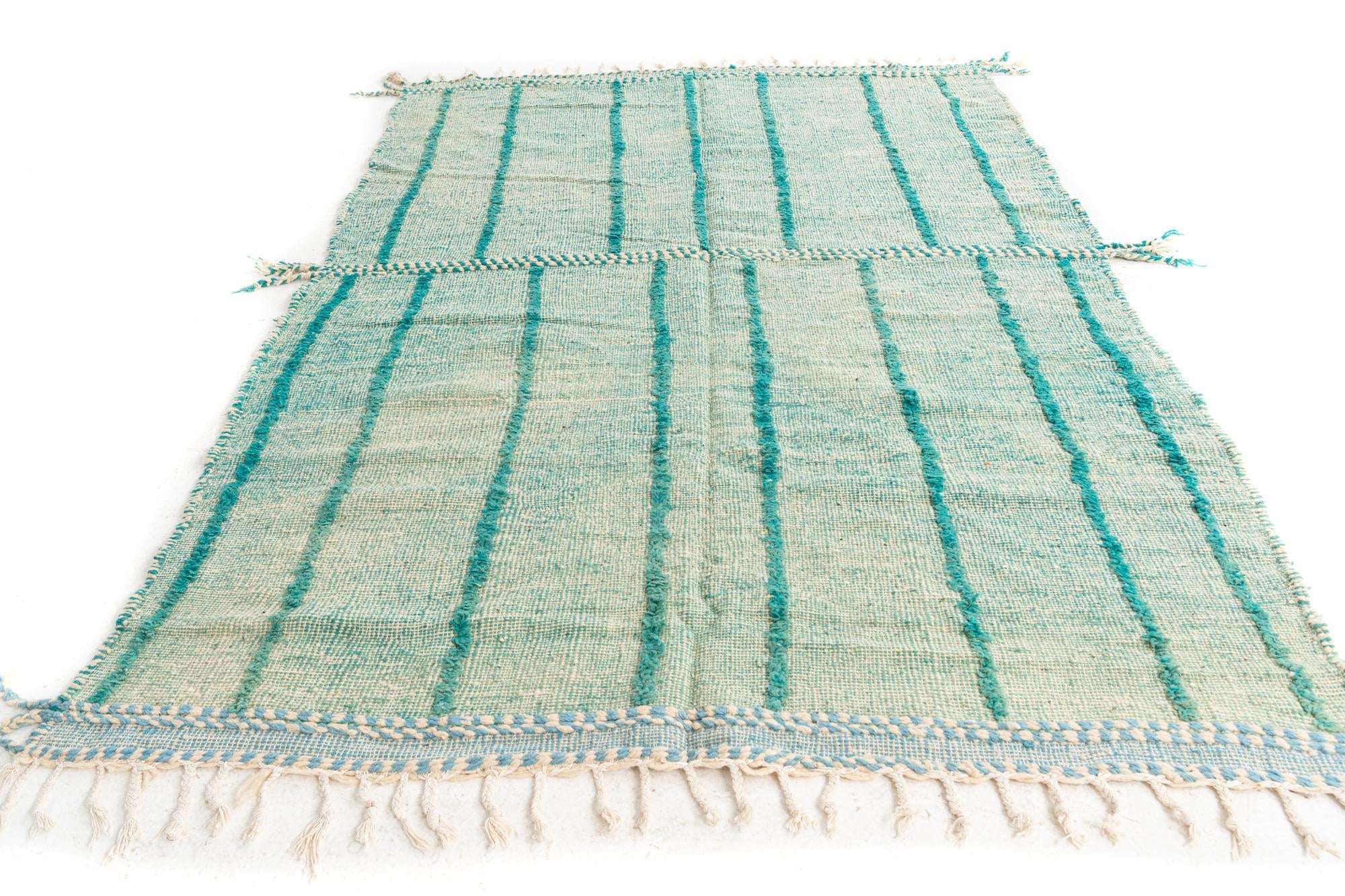 6' 6 x 9' 7 Hand Knotted Moroccan Wool Rug