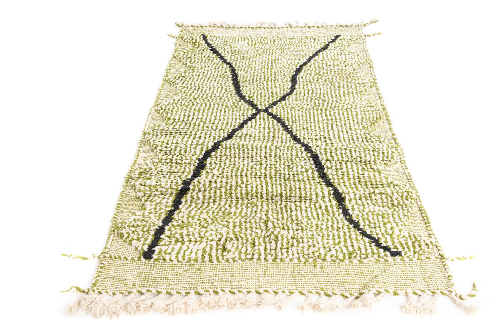 4' x 6' 7 Hand Knotted Moroccan Wool Rug