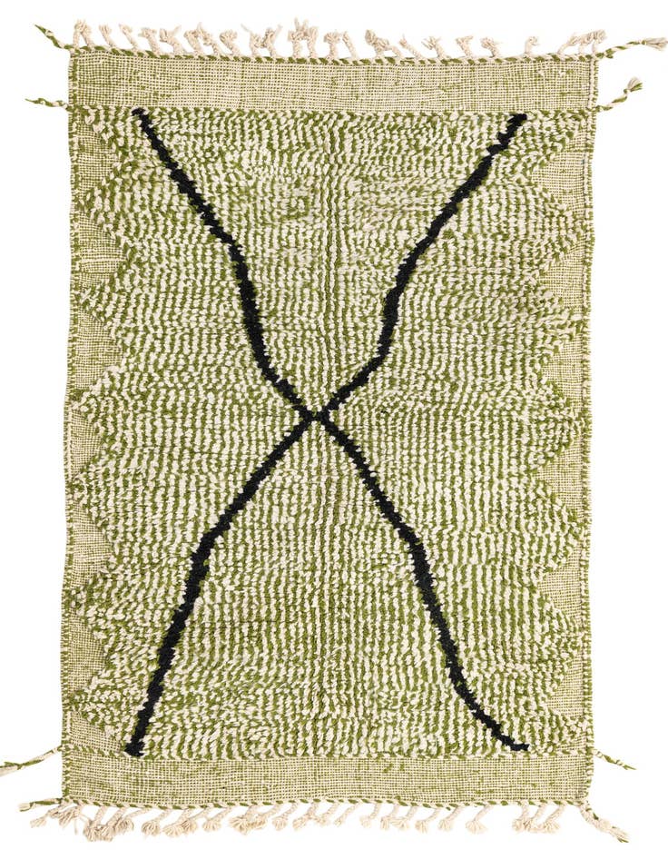 Detail image of 4' x 6' 7 Hand Knotted Moroccan Wool Rug