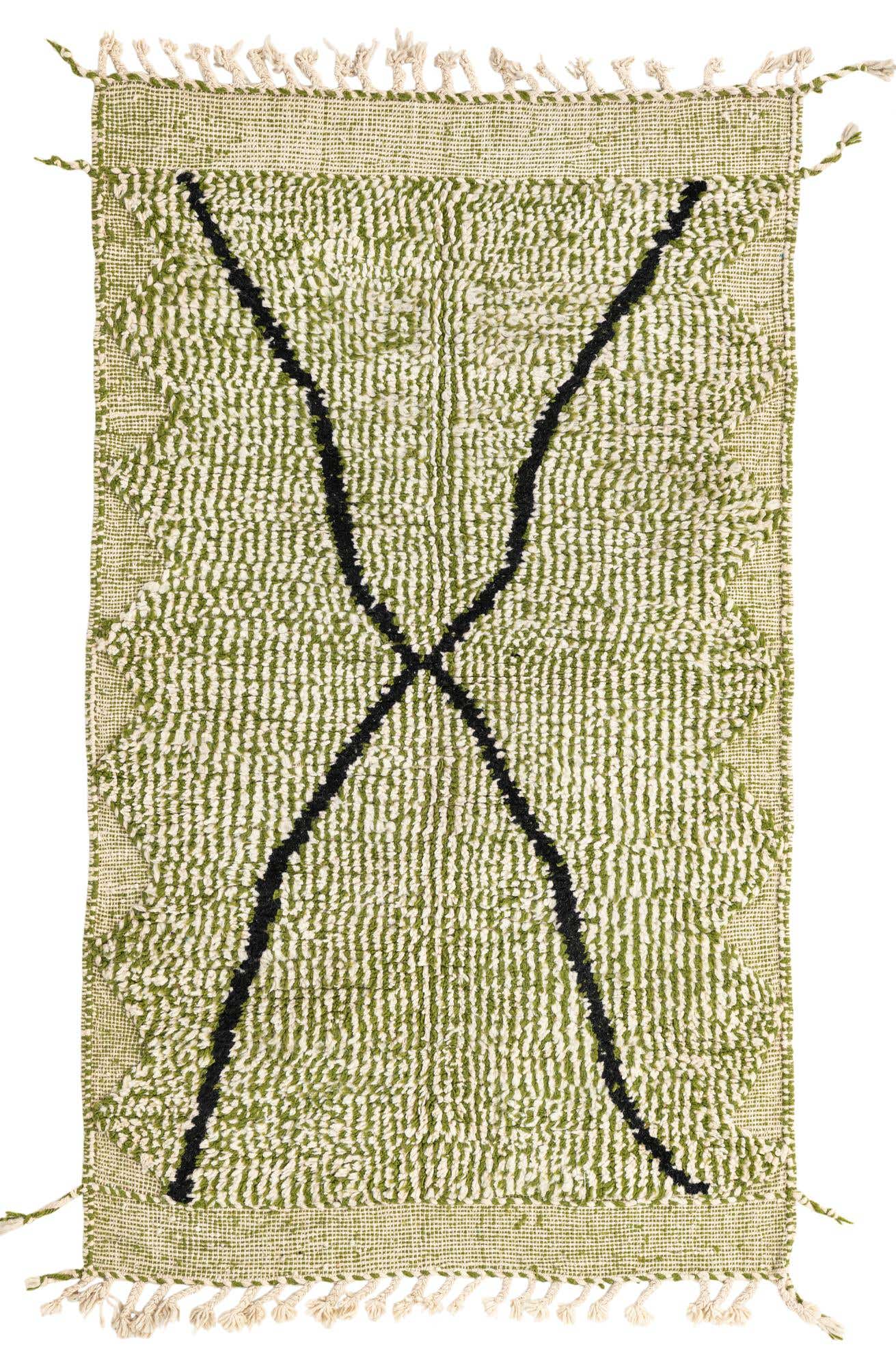 4' x 6' 7 Hand Knotted Moroccan Wool Rug