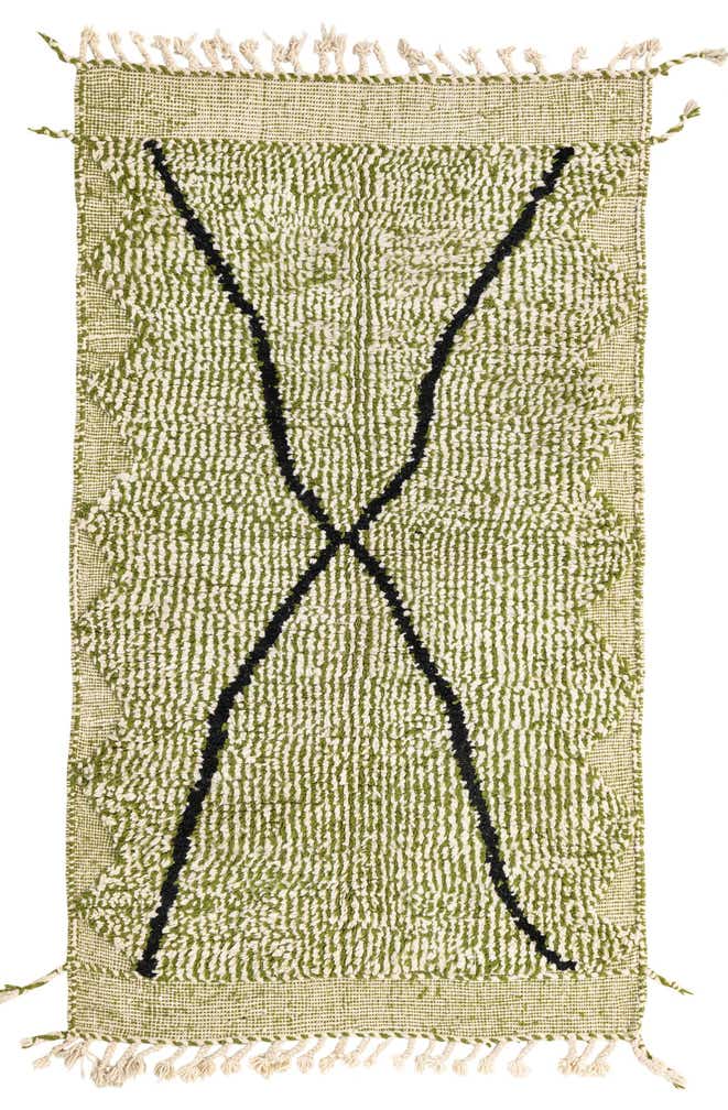 4' x 6' 7 Hand Knotted Moroccan Wool Rug
