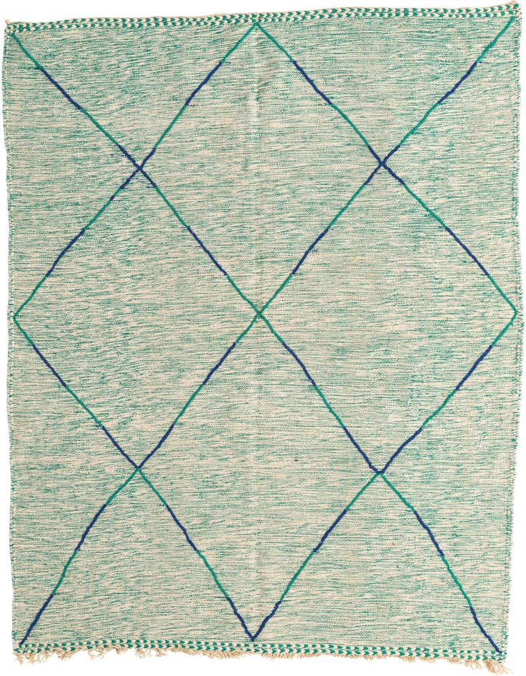 Detail image of 6' 8 x 9' 9 Hand Knotted Moroccan Wool Rug